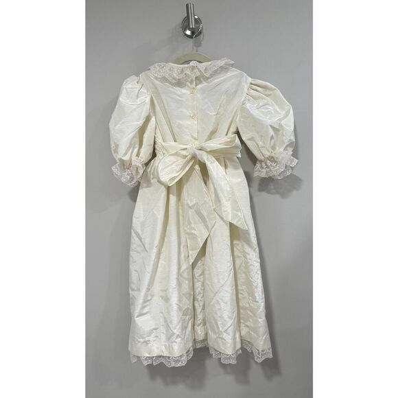 Vintage 1990s Heirloom by Polly Flinders Formal Dress Cream Lace - Girls Size 6 - Picture 2 of 11
